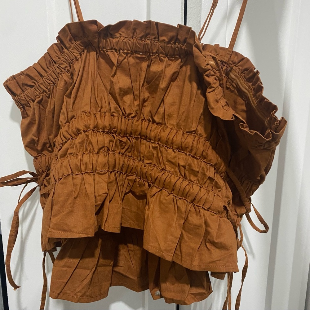 Free People Pretty Penny Ruffle Ruched Tube Top - Picture 4 of 5
